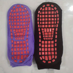 2 Pairs Solid Towel Sole Yoga Socks Anti-slip Low Cut Socks