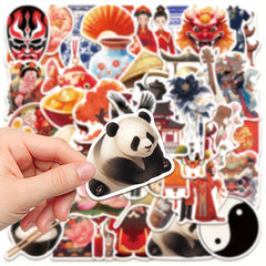 50pcs Waterproof Vinyl Stickers, Chinese Style, Perfect for Adults