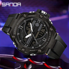SANDA Waterproof Diving Men's Watch Multifunctional Digital