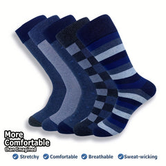 Men's Striped Mid-Calf Socks - Father's Birthday Gift