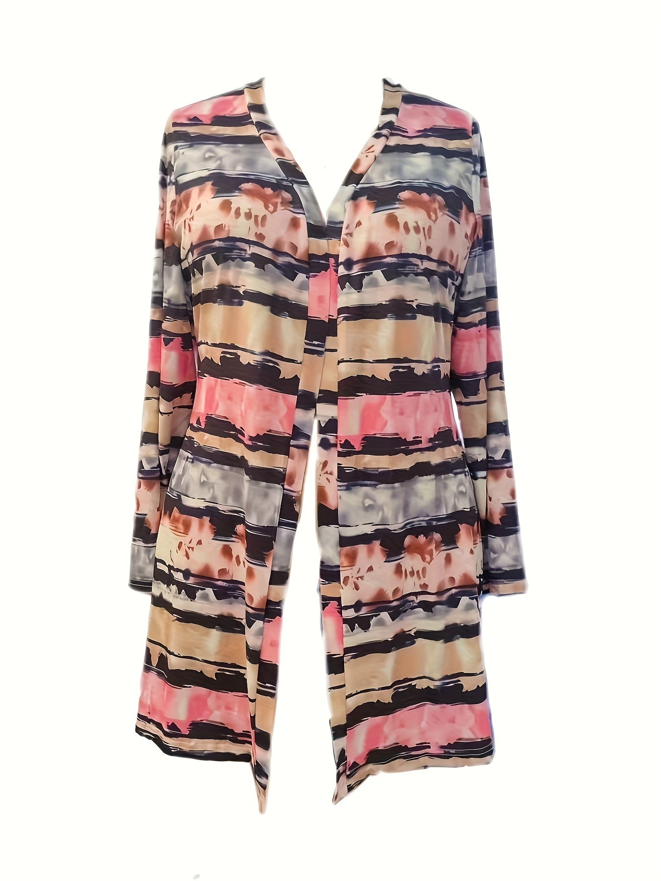 Women's Allover Print Open Front Cardigan