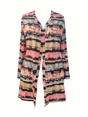 Women's Allover Print Open Front Cardigan