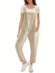 Casual Knot Strap Overall Jumpsuit for Spring & Summer