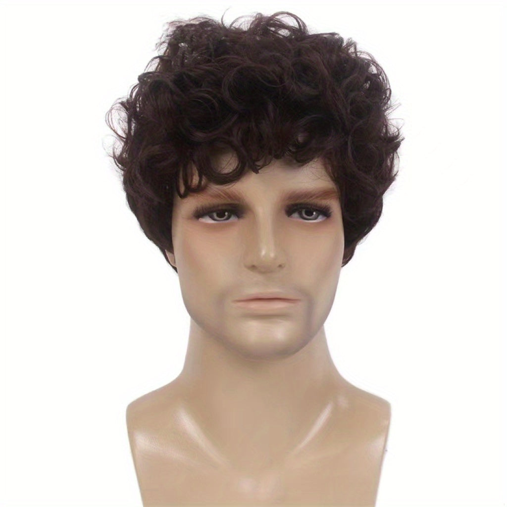 Men's Dress Up Short Curly Wig Costume Wigs For Parties