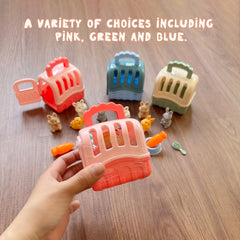House Rabbit Carry Basket Carrot Dog Bone Toy Set