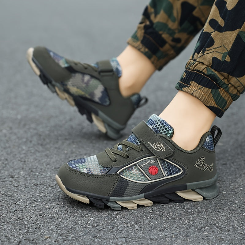 Boys Camo Mesh Sneakers Non-slip Sport Shoes All Seasons