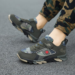 Boys Camo Mesh Sneakers Non-slip Sport Shoes All Seasons