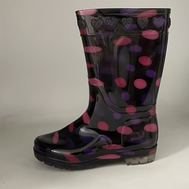 Women's Waterproof High Tube Rain Boots Wear Resistant Non Slip