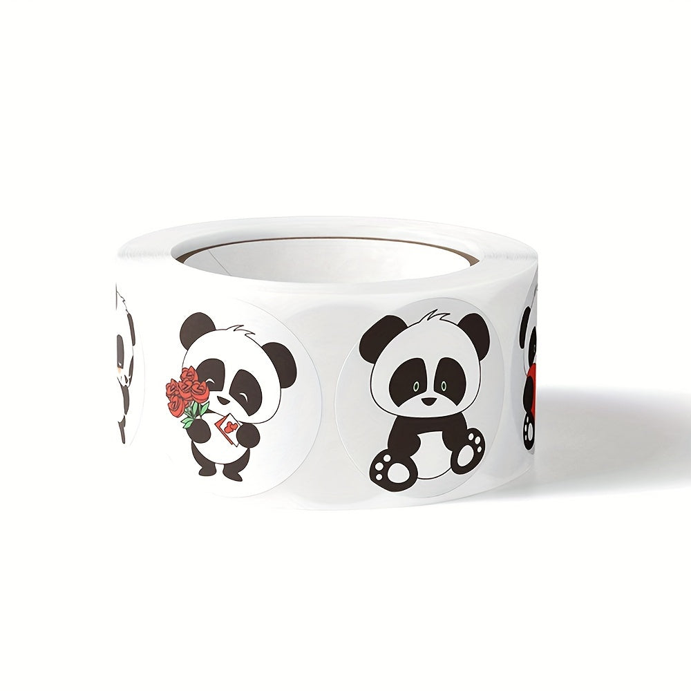 500pcs Panda Label Sticker Roll Encouragement Praise Reward Stationery Seal