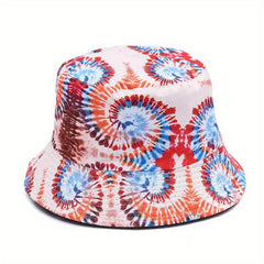 Men's Tie Dye Sunshade Hat Bucket Hat Summer Beach Packable Hat