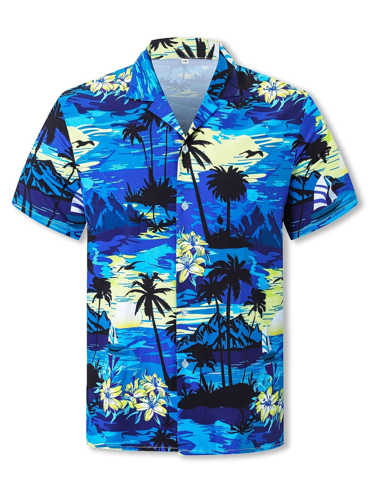Hawaii Coconut Tree Graphic Print Boys Cotton Top Shirt