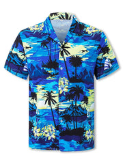 Hawaii Coconut Tree Graphic Print Boys Cotton Top Shirt