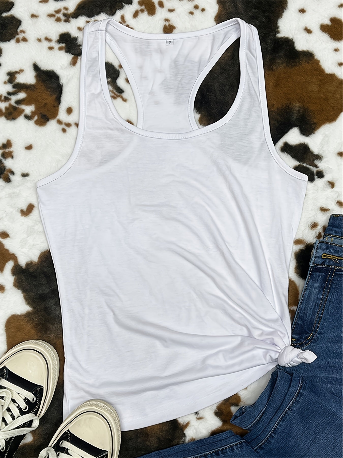 Women's Basic Solid Tank Top Sleeveless Crew Neck Casual Top