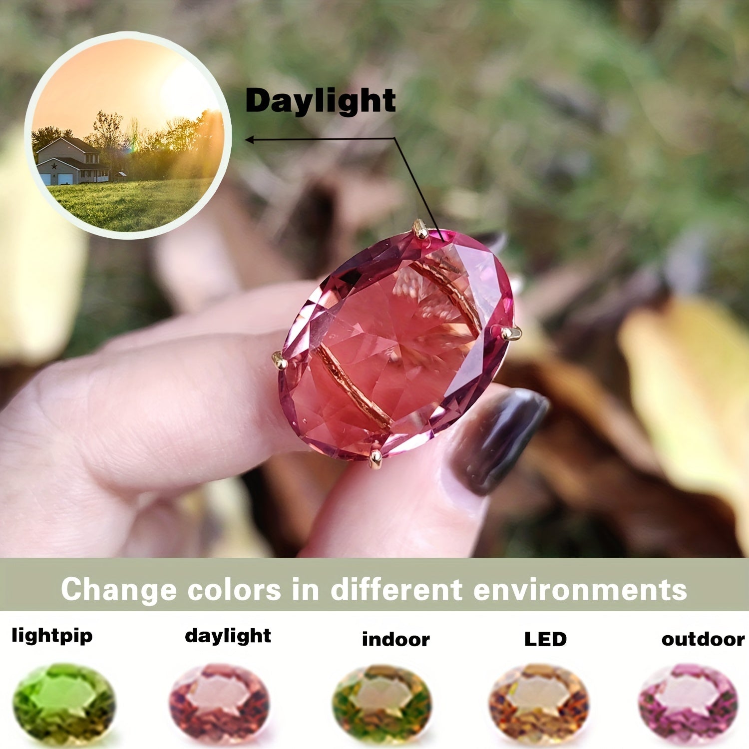 Gemstone Oval Ring Girls Accessories