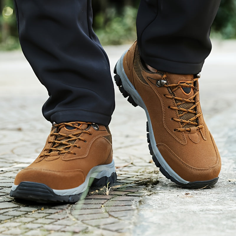 Men's Plus Size Lace-Up Hiking Shoes Anti-Skid for Winter & Autumn