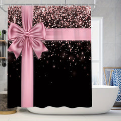 Sparkling Pink Shower Curtain Set with Carpet