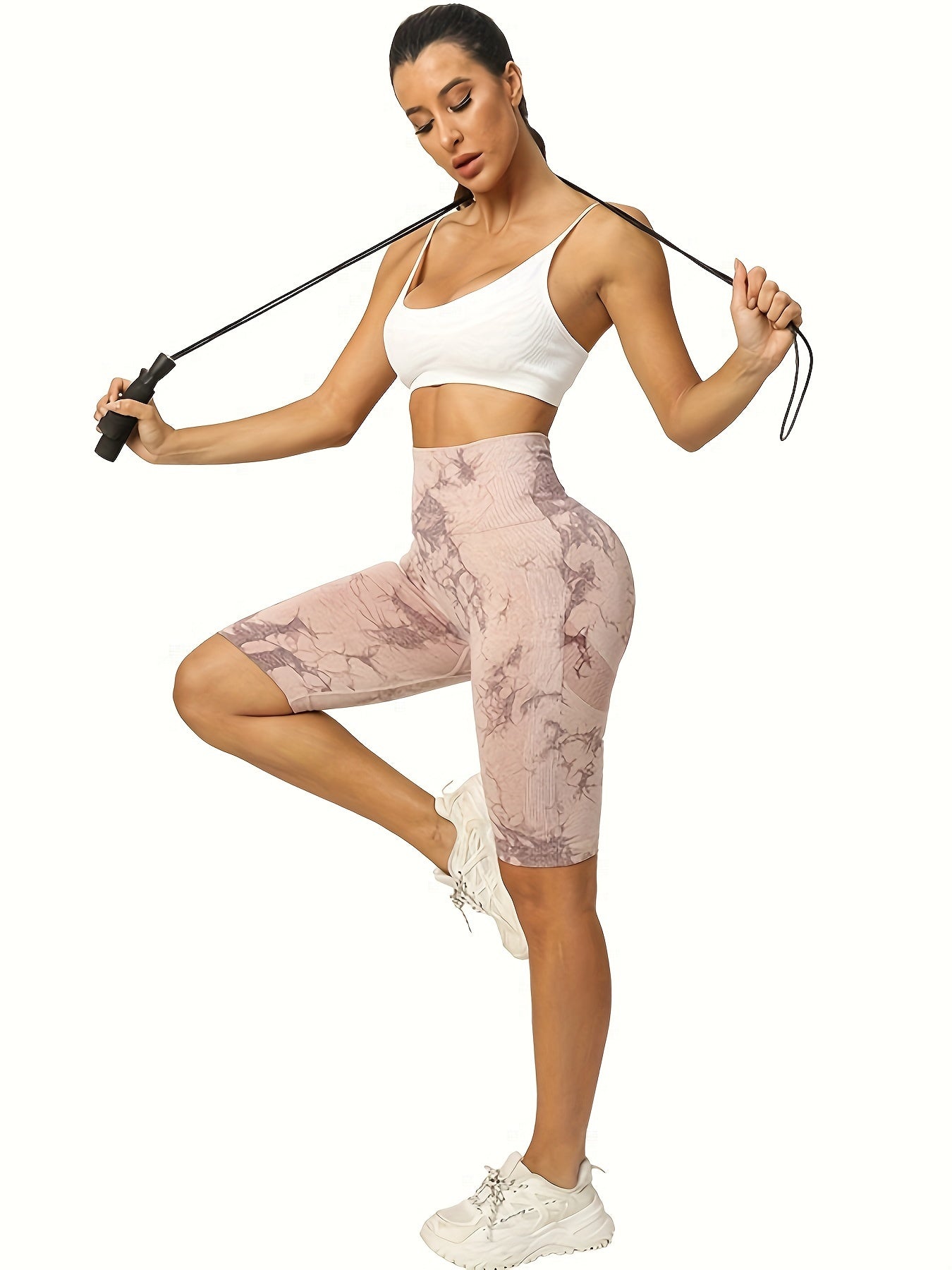 Tie Dye High Waist Sports Shorts for Women