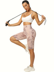 Tie Dye High Waist Sports Shorts for Women