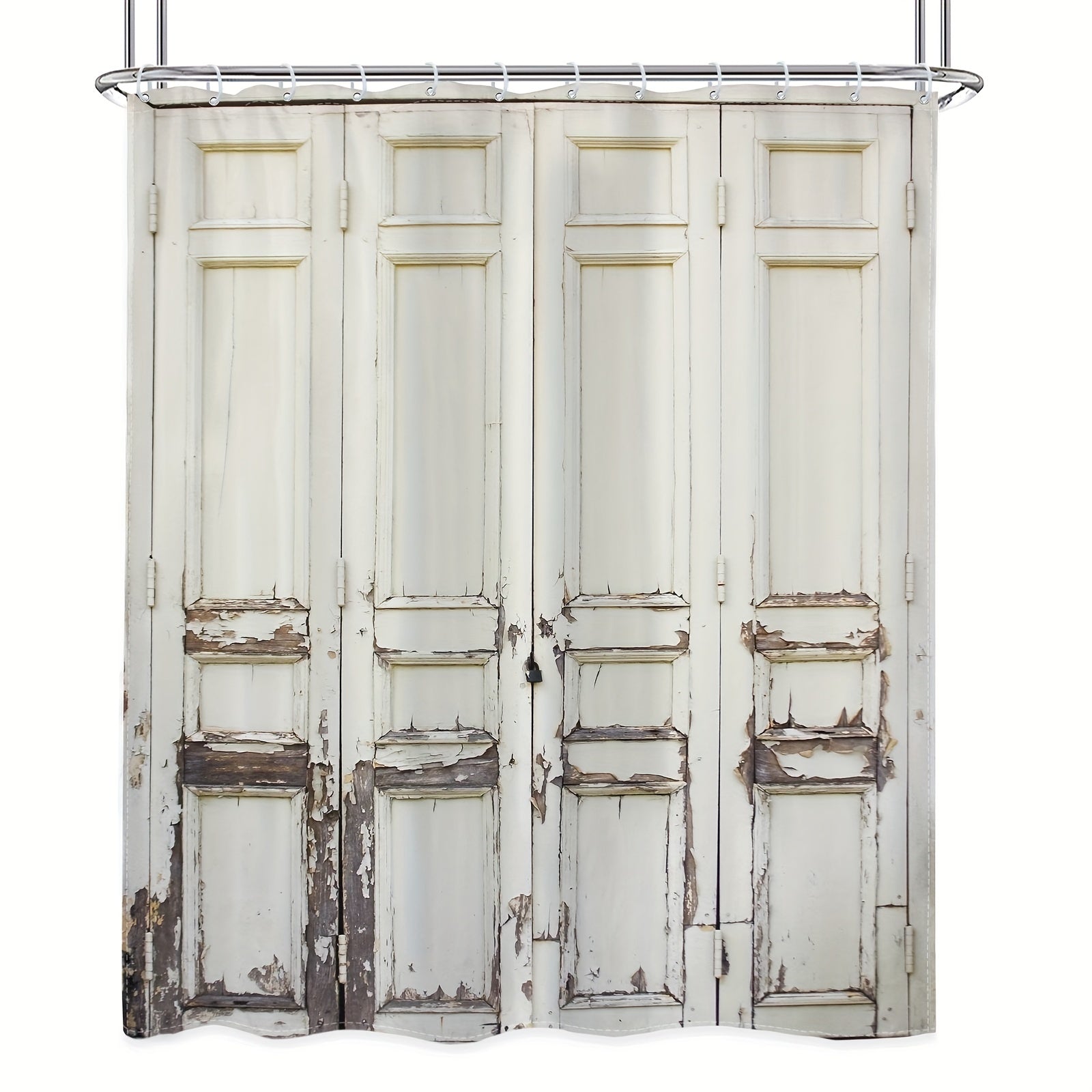 Rustic Barn Door Shower Curtain 60x72 Waterproof Fabric Curtain Bathroom Decor