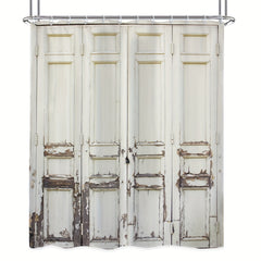 Rustic Barn Door Shower Curtain 60x72 Waterproof Fabric Curtain Bathroom Decor