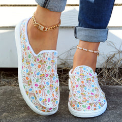 Women's Rabbit & Egg Pattern Mules Sneakers Slip-on Casual Slippers