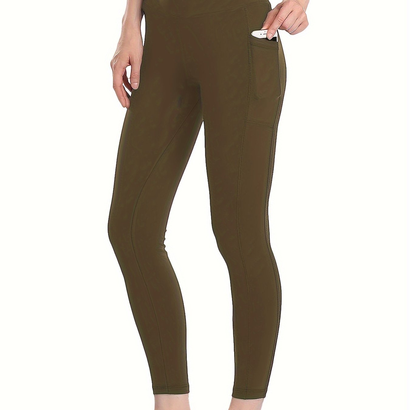 Soft Leggings With Pockets Tummy Control Workout Yoga Running Pants