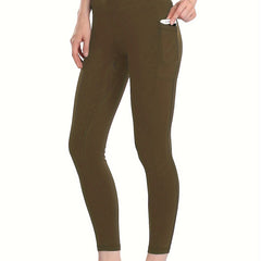 Soft Leggings With Pockets Tummy Control Workout Yoga Running Pants