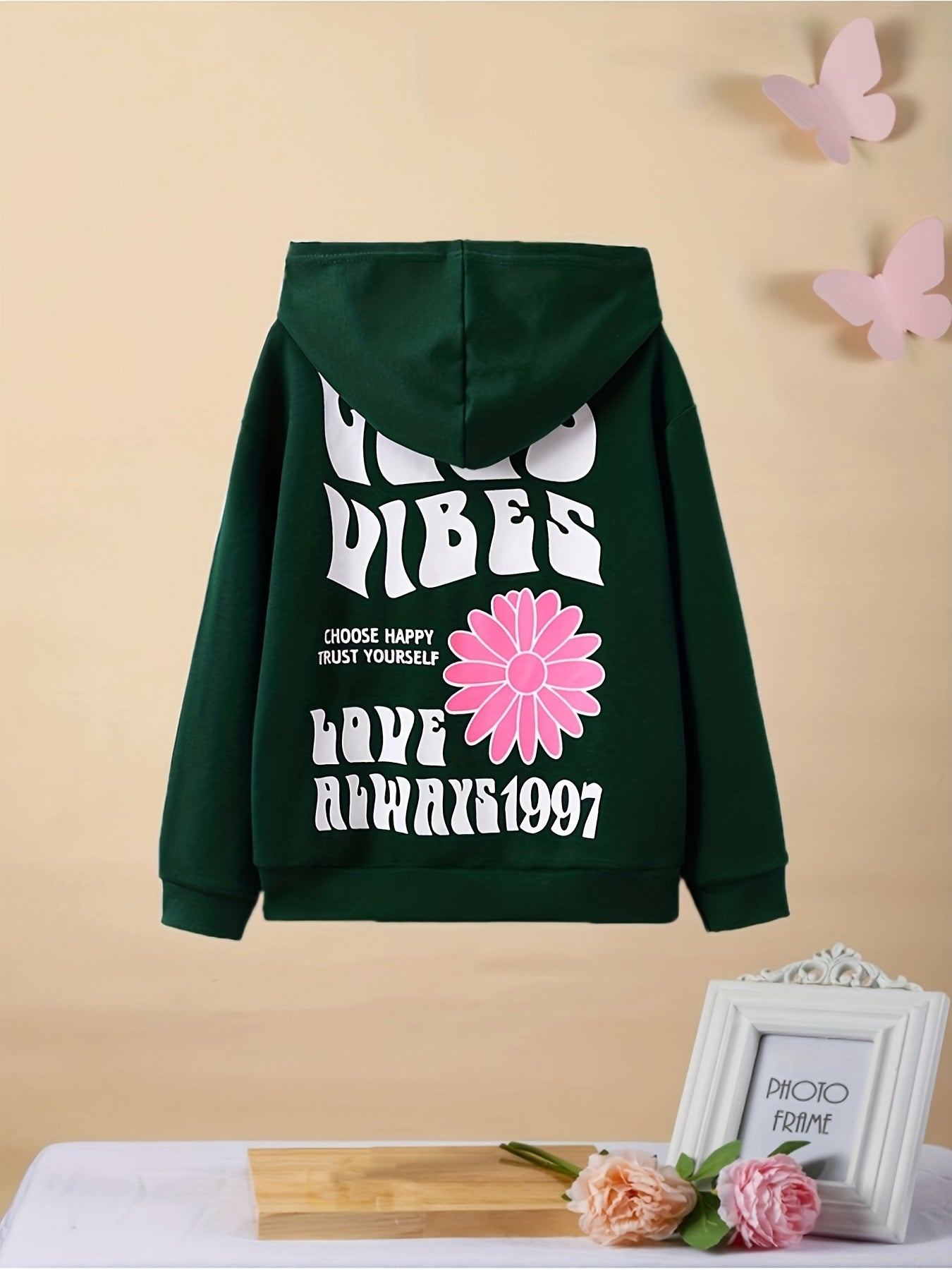 Girls' Basic Hooded Sweatshirt Long Sleeve Pullover Hoodie