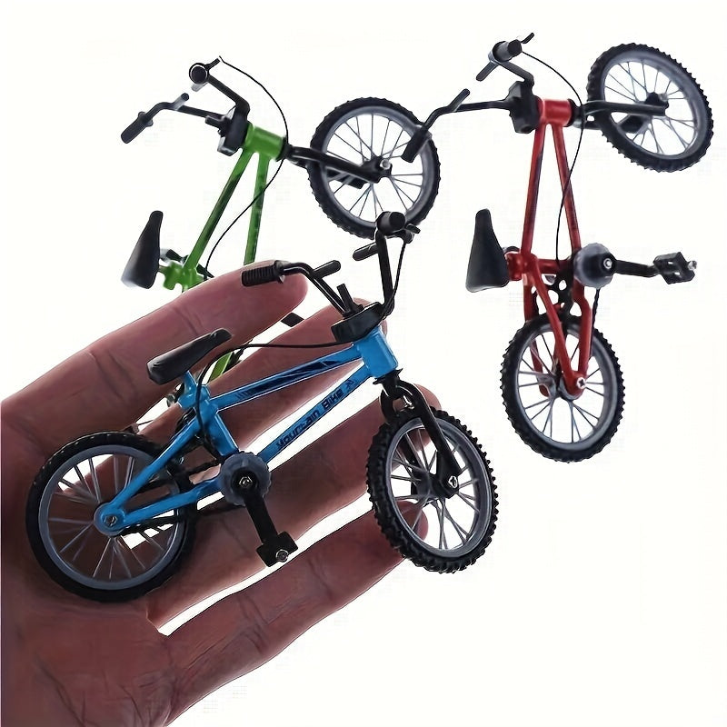 1pc Finger Bicycle Mini Alloy Bicycle Model Gift Decoration Bicycle Toy