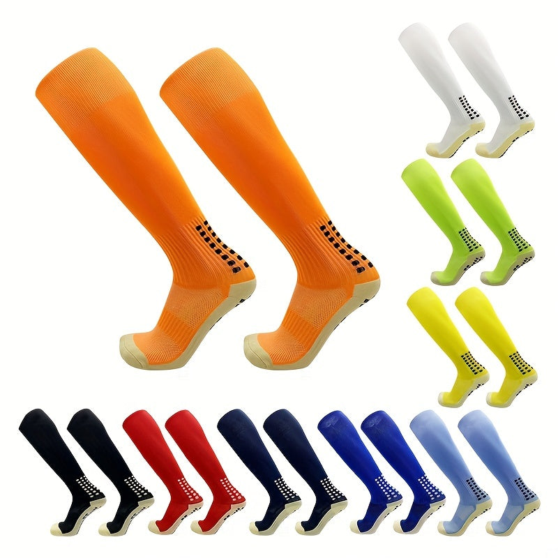 Non slip Athletic Knee High Socks Silicone Bottom Breathable Over The Calf Socks