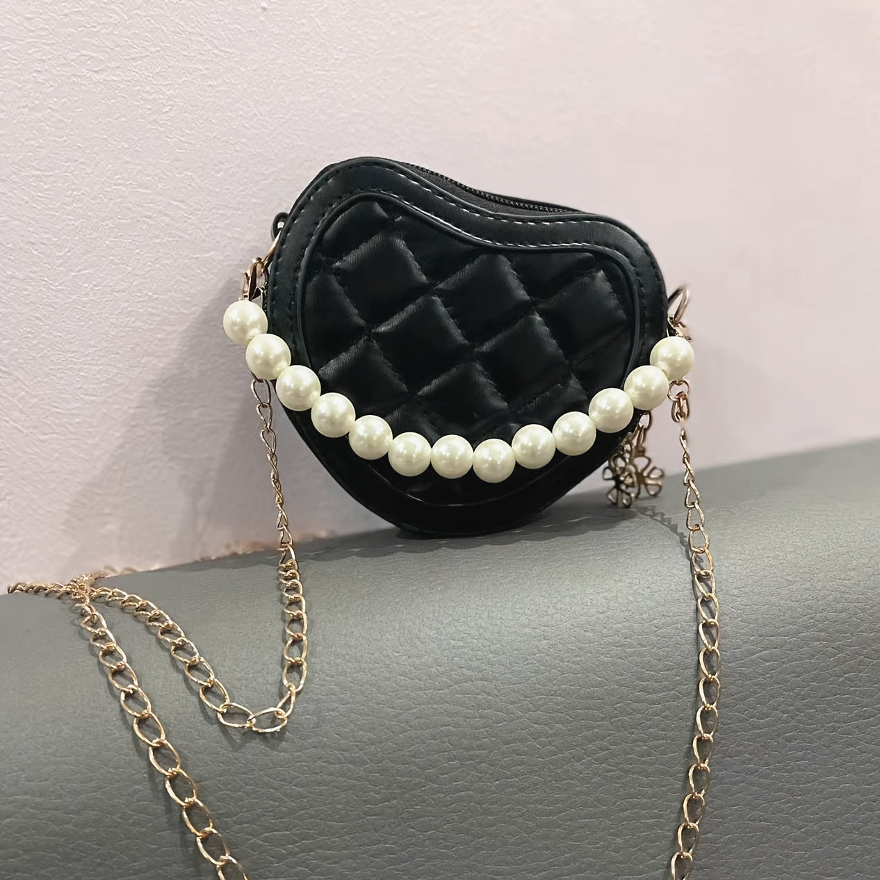 Princess Style Faux Pearl Bag Coin Purse for Kids