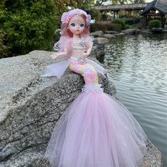 17 72inch Mermaid Doll Girl Toy Eyed Children's Princess Doll Wedding Dress Doll