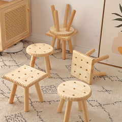 Solid Wood Shoe Changing Stool Removable Small Outdoor Porch Stool