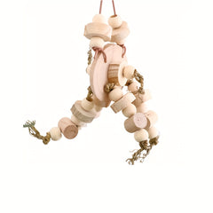Wooden Block Bird Chewing Toy for Parrots, Medium/Large Birds, Cage Hanging Toy
