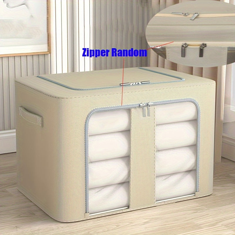 Wardrobe Storage Box Oxford Cloth Foldable Storage Box With Metal Rack