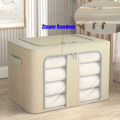 Wardrobe Storage Box Oxford Cloth Foldable Storage Box With Metal Rack