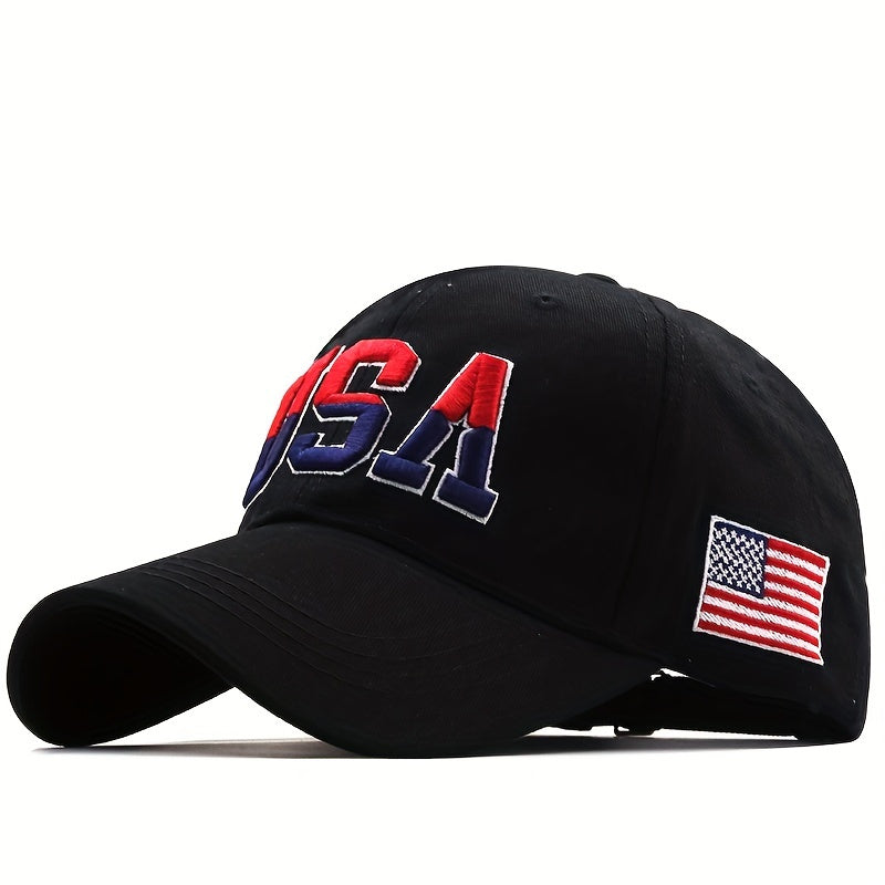 American Flag Embroidery Baseball Cap Block Sun Hat Unisex