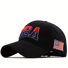 American Flag Embroidery Baseball Cap Block Sun Hat Unisex
