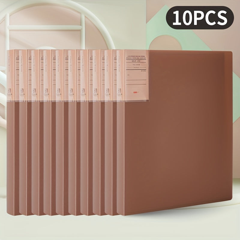10 Books 60 Pages A4 Transparent Folder Test Paper Collection Album