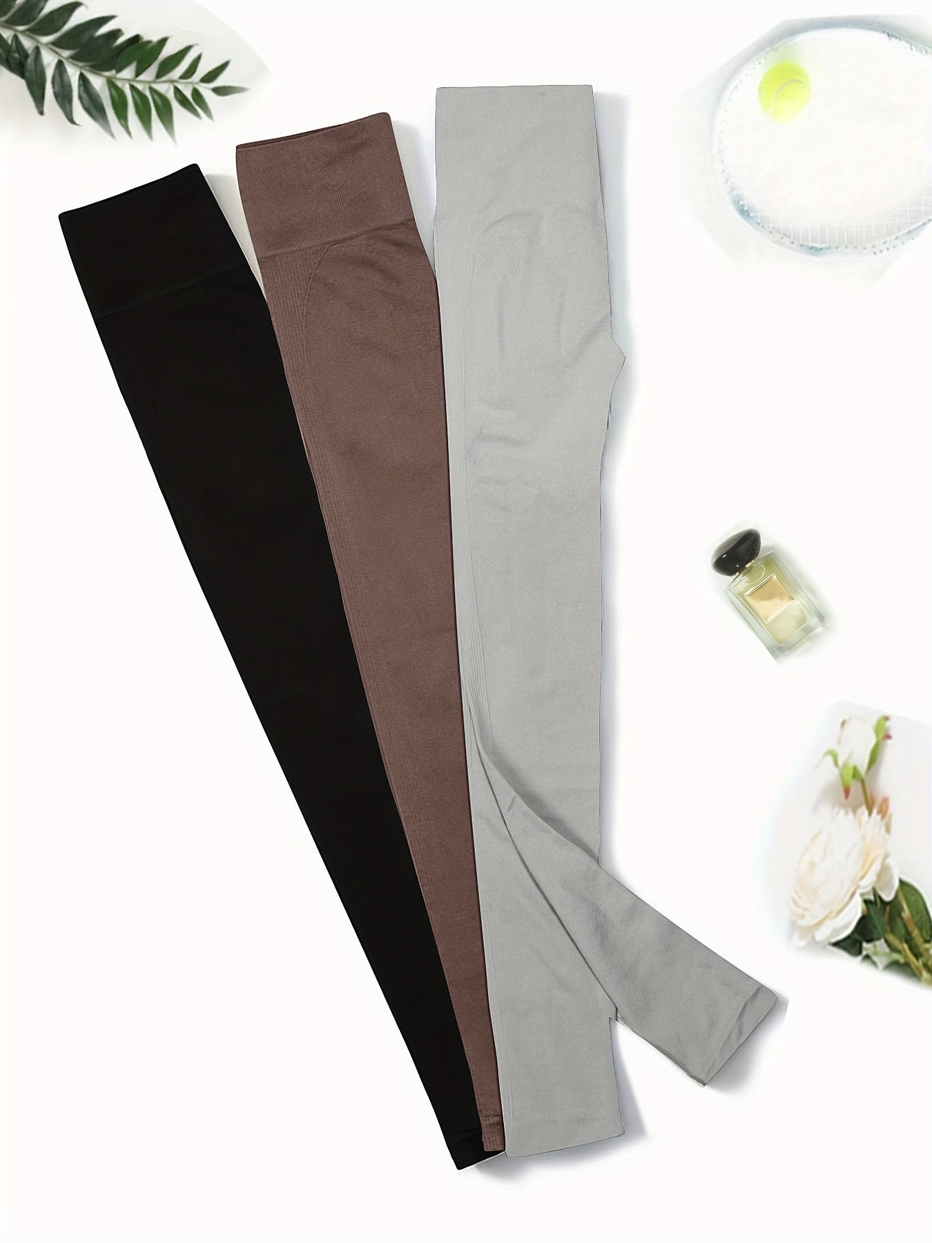 3pc Seamless Yoga Leggings High Waist Slimming Fitness Sports Pants