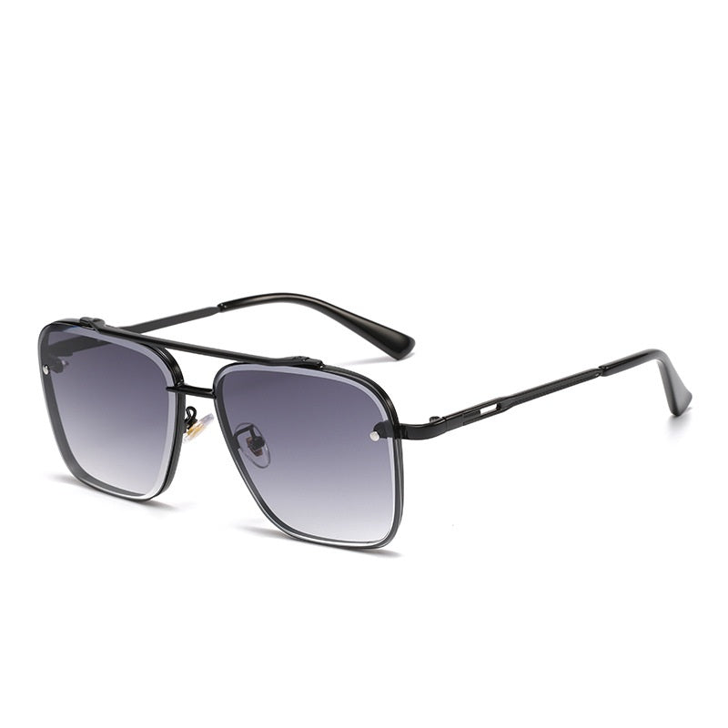 Gradient Brown Aviator Punk Sunglasses