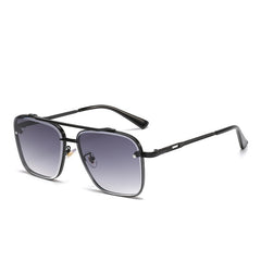 Gradient Brown Aviator Punk Sunglasses