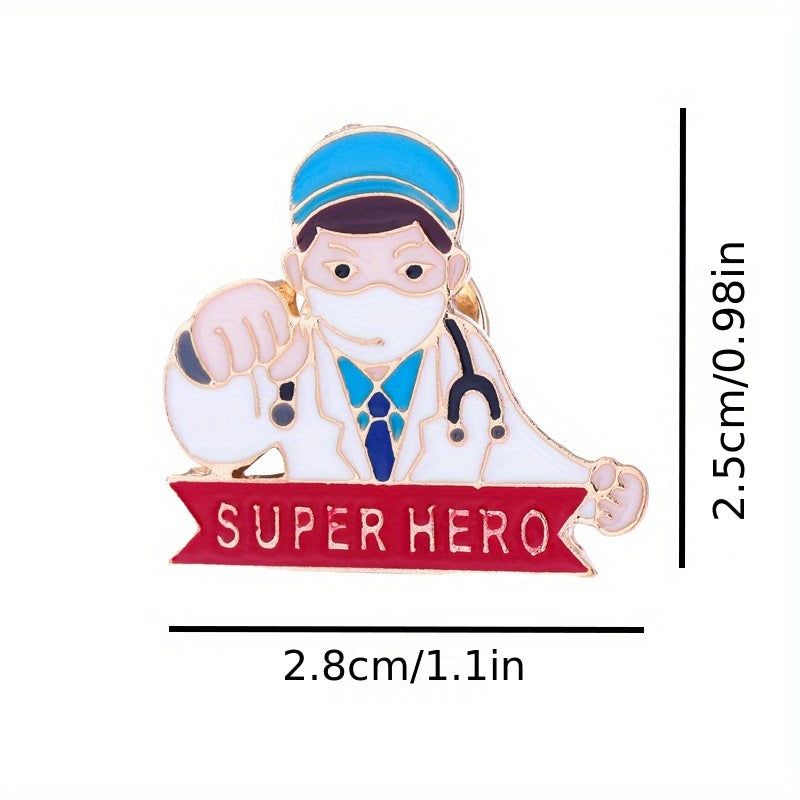 4pcs Creative Medical Care Heart Dripping Brooch