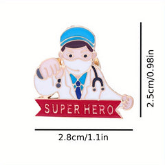 4pcs Creative Medical Care Heart Dripping Brooch