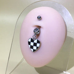 Plaid Heart Navel Belly Ring
