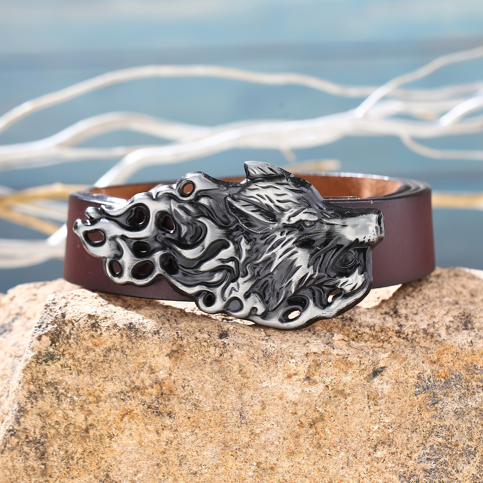 Western Cowboy Style Wolf Belt Buckle