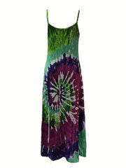 Tie Dye V Neck Maxi Dress