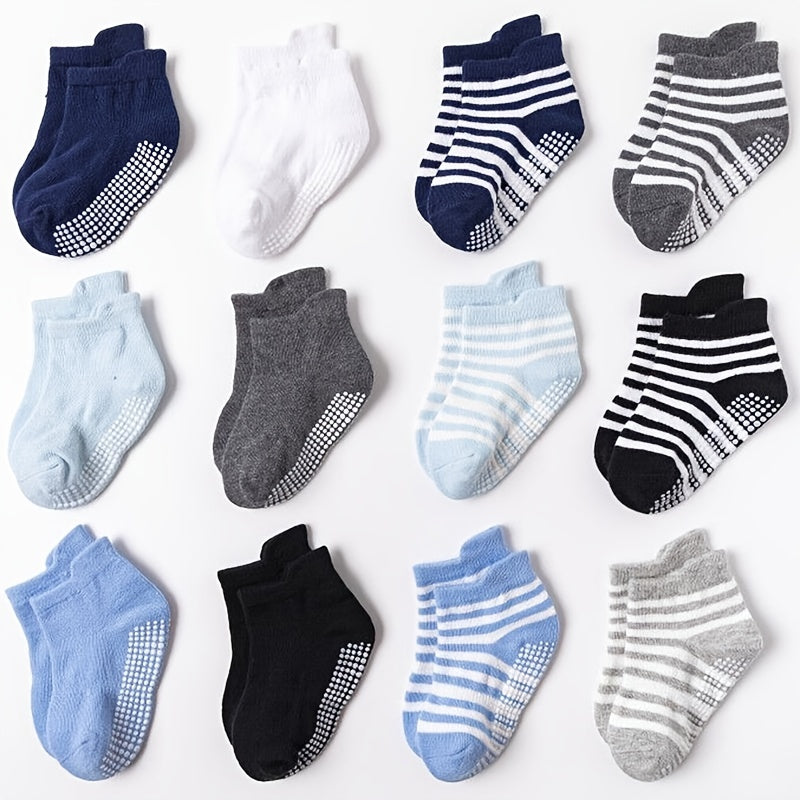 6pairs Non slip Adhesive Children's Socks For Spring Summer Fall