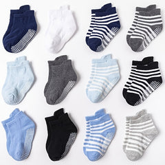 6pairs Non slip Adhesive Children's Socks For Spring Summer Fall