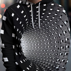 Optical Vision Hoodies For Men Graphic Hoodie Loose Hooded Pullover